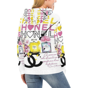 channel All Over Print Hoodie for Women (USA Size) (Model H13)